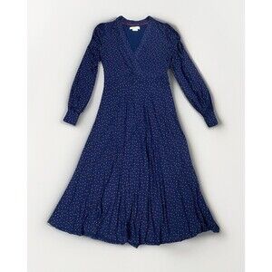 Boden Patrica Navy & Red Jersey V-Neck MIDI Dress Women’s Size 4